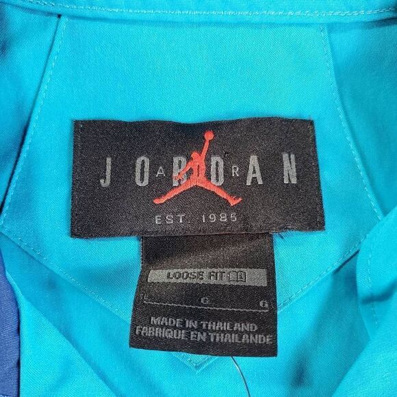 Jordan Shirt Womens Large Blue Air Colorblock Camp Loose Fit Button Up - Picture 3 of 7